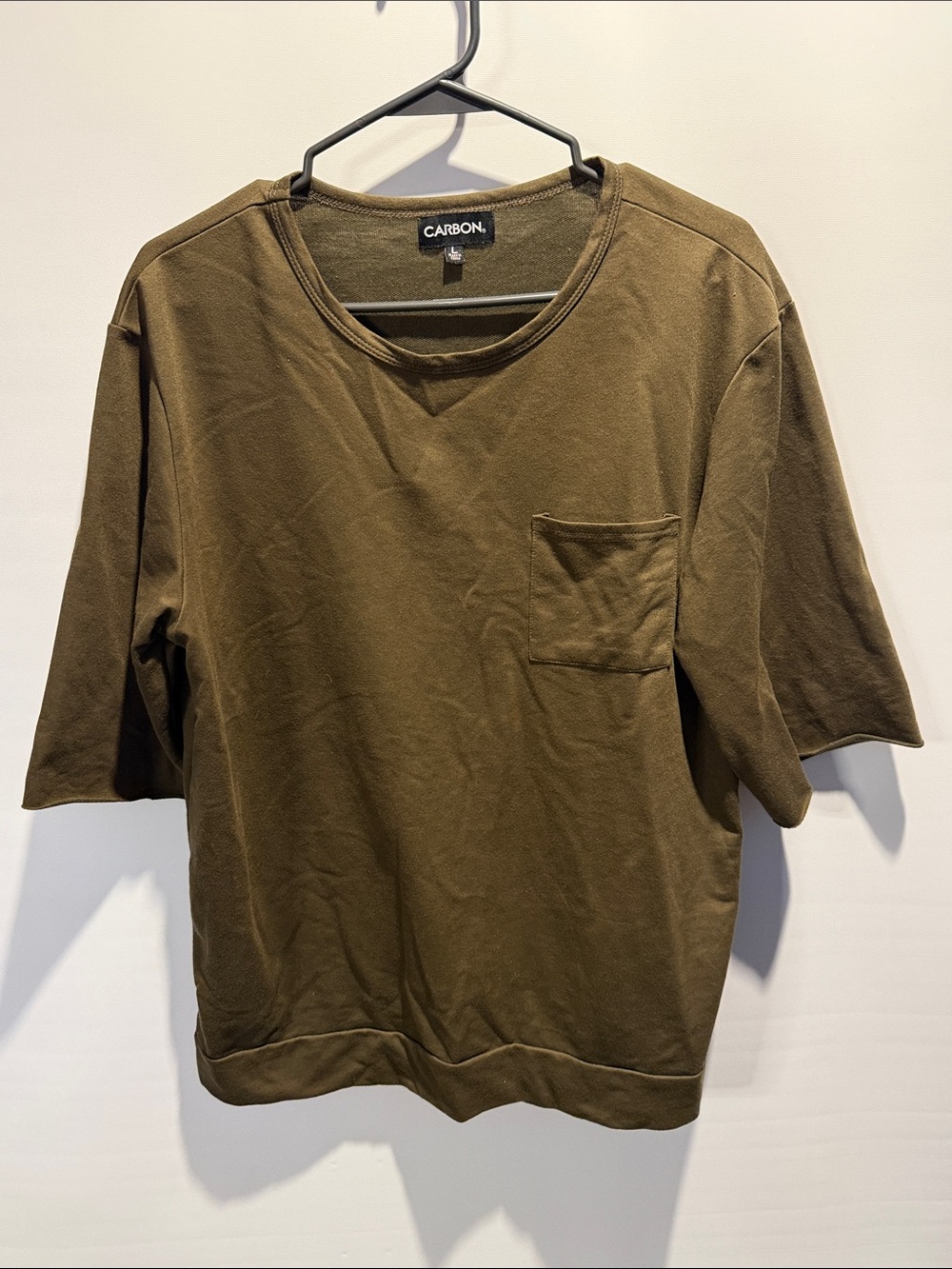 Carbon Olive Green Short-Sleeve Pocket Tee Size: L